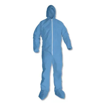 A65 Hood and Boot Flame-Resistant Coveralls, Blue, 2X-Large, 25/Carton