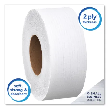 Essential JRT Jumbo Roll Bathroom Tissue, Septic Safe, 2-Ply, White, 1000 ft, 4 Rolls/Carton