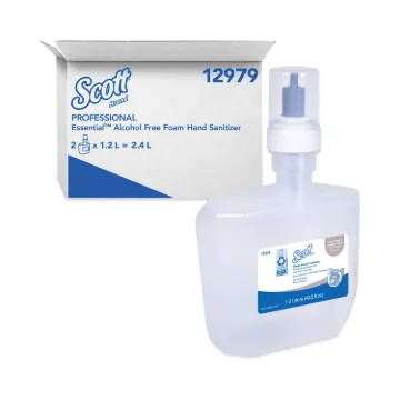 Essential Alcohol-Free Foam Hand Sanitizer, 1,200 ml, Clear, 2/Carton