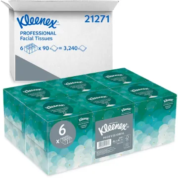 Boutique White Facial Tissue, Pop-Up Box, 2-Ply, 95 Sheets/Box, 6 Boxes/Pack, 6 Packs/Carton