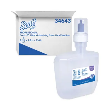 Control Super Moisturizing Foam Hand Sanitizer, 1,200 mL, Clear, 2/Carton