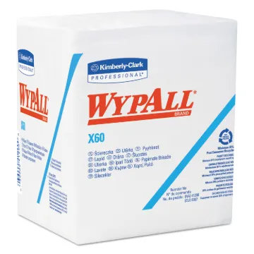 X60 Cloths, 1/4 Fold, 12 1/2 x 13, White, 76/Box, 12 Boxes/Carton
