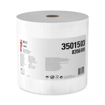 X50 Cloths, Jumbo Roll, 9 4/5 x 13 2/5, White, 1100/Roll