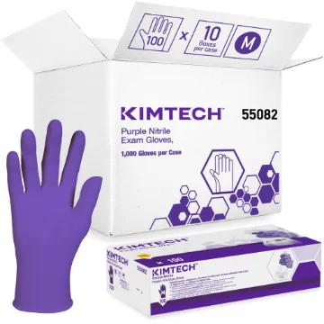 PURPLE NITRILE Exam Gloves, 242 mm Length, Medium, Purple, 1000/Carton