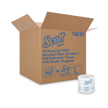 Essential 100% Recycled Fiber SRB Bathroom Tissue, Septic Safe, 2-Ply, White, 506 Sheets/Roll, 80 Ro