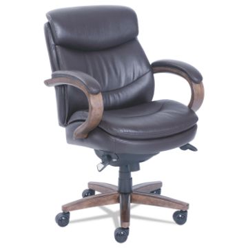 Woodbury Mid-Back Executive Chair, Supports up to 300 lbs., Brown Seat/Brown Back, Weathered Sand Ba