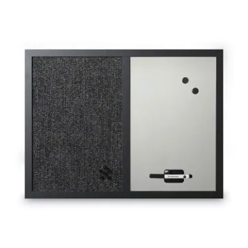 Combo Bulletin Board, Bulletin/Dry Erase, 24X18, Black Frame