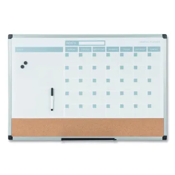 3-in-1 Calendar Planner Dry Erase Board, 36 x 24, Silver Frame