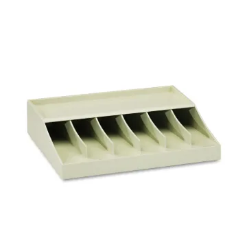 Bill Strap Rack, 6 Pockets, 10-5/8" w x 8-5/16" d x 2-5/16" h, Putty