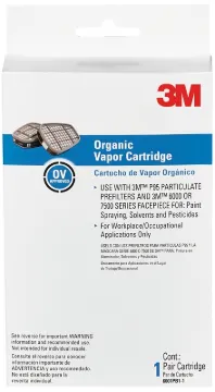 6001 Respirator Cartridge for Certain Organic Vapors, 2/Pack