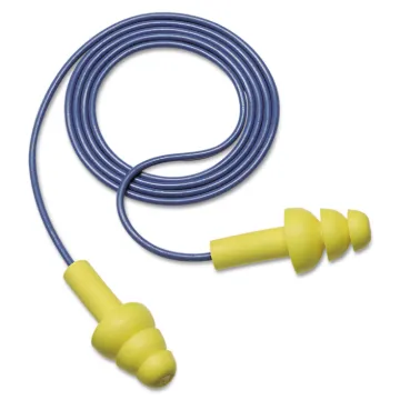 EAR UltraFit Earplugs, Corded, Premolded, Yellow, 100 Pairs