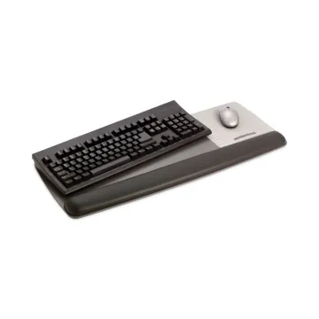 Antimicrobial Gel Mouse Pad/Keyboard Wrist Rest Platform, Black/Silver