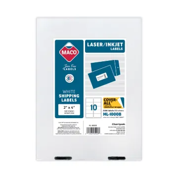 White Laser/Inkjet Shipping and Address Labels, Inkjet/Laser Printers, 2 x 4, White, 10/Sheet, 250 S