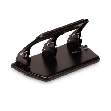 30-Sheet Three-Hole Punch, Padded Handle, 9/32" Holes, Black