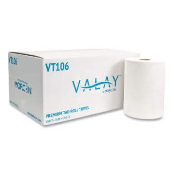 10 Inch TAD Roll Towels, 1-Ply, 10" x 550 ft, White, 6 Rolls/Carton