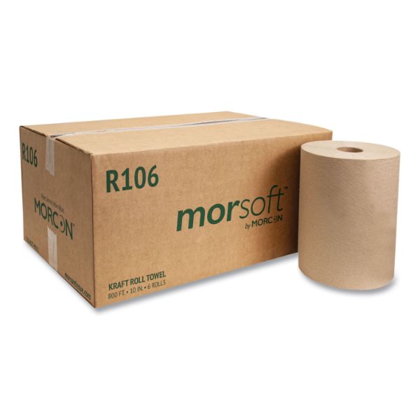 10 Inch Roll Towels, 1-Ply, 10`` x 800 ft, Kraft, 6 Rolls/Carton ...