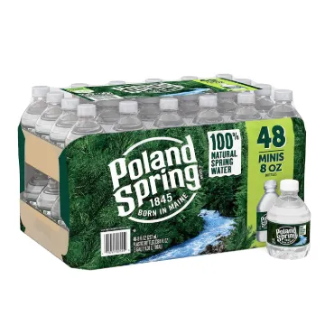 Poland Natural Spring Water, 8 oz Bottle, 48 Bottles/Carton