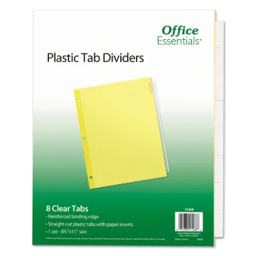 Plastic Insertable Dividers, 8-Tab, Letter
