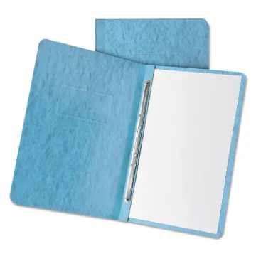 Heavyweight PressGuard and Pressboard Cover w/Reinforced Hinge, 2-Prong Fastener, 3" Cap, Light Blue