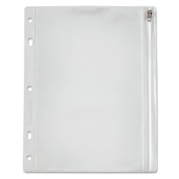 Zippered Ring Binder Pocket, 10 1/2 x 8, Clear