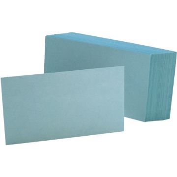 Unruled Index Cards, 3 x 5, Blue, 100/Pack