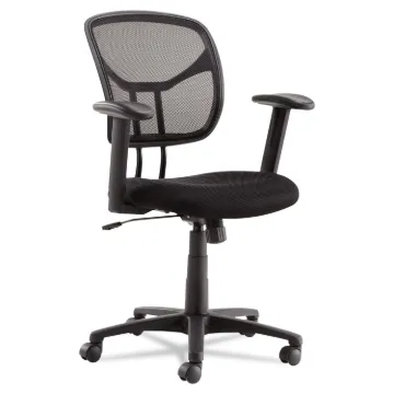 Swivel/Tilt Mesh Task Chair with Adjustable Arms, Supports up to 250 lbs., Black Seat/Black Back, Bl