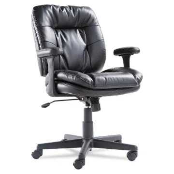 Executive Bonded Leather Swivel/Tilt Chair, Supports up to 250 lbs, Black Seat/Back/Base