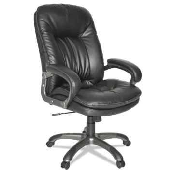 Executive Swivel/Tilt Bonded Leather High-Back Chair,Supports Up 250 lb, 18.50"-21.65" Height, Black