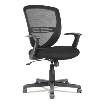Swivel/Tilt Mesh Mid-Back Task Chair, Supports up to 250 lbs., Black Seat/Black Back, Black Base