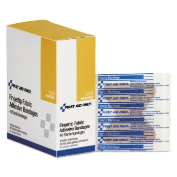First Aid Fingertip Bandages, 1.75 x 3, 40/Box