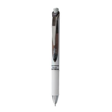 EnerGel RTX Gel Pen, Retractable, Fine 0.5 mm Needle Tip, Black Ink, White/Black Barrel
