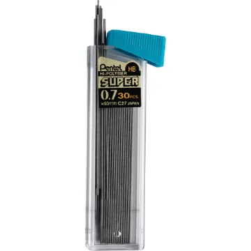Super Hi-Polymer Lead Refill Value Pack, 0.5 mm; 0.7 mm, HB, Black, 30/Tube, 6 Tubes/Pack