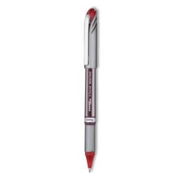 EnerGel NV Stick Gel Pen, 0.7 mm Metal Tip, Red Ink/Barrel, Dozen