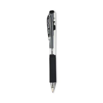 WOW! Retractable Gel Pen, Medium 0.7 mm, Black Ink, Clear/Black Barrel, Dozen