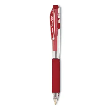 WOW! Retractable Gel Pen, Medium 0.7 mm, Red Ink, Clear/Red Barrel, Dozen