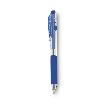 WOW! Retractable Gel Pen, Medium 0.7 mm, Blue Ink, Clear/Blue Barrel, Dozen