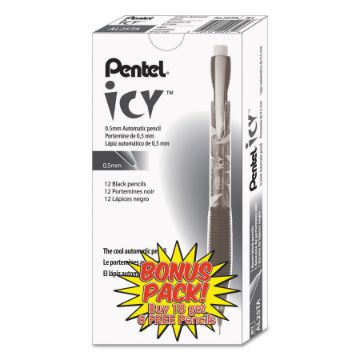 Icy Mechanical Pencil, 0.5 mm, HB (#2.5), Black Lead, Transparent Smoke Barrel, 24/Pack