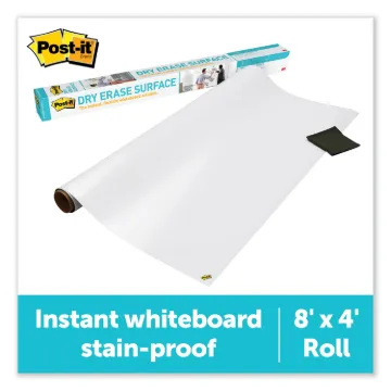 Dry Erase Surface with Adhesive Backing, 96" x 48", White