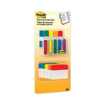 Flags and Tabs Combo Pack, Assorted Primary Colors, 230/Pack