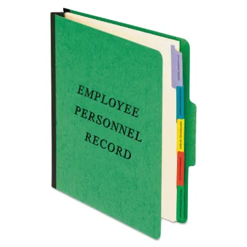 Vertical Style Personnel Folders, 1/3-Cut Tabs, Center Position, Letter Size, Green