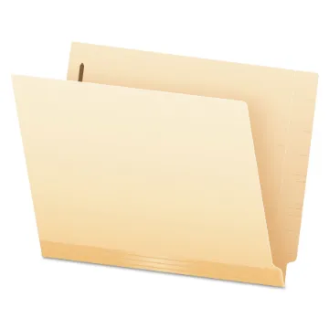 Manila Laminated End Tab Folders with One Fastener, Straight Tab, Letter Size, 11 pt. Manila, 50/Box