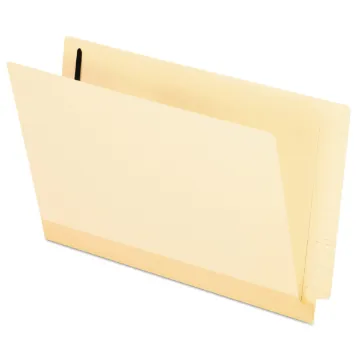 Manila Laminated End Tab Folders with One Fastener, Straight Tab, Legal Size, 11 pt. Manila, 50/Box