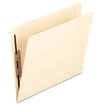 Manila Laminated End Tab Folders with Two Fasteners, Straight Tab, Letter Size, 14 pt. Manila, 50/Bo
