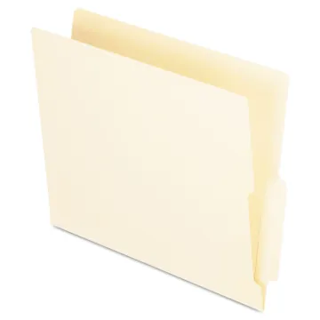 Manila End Tab Folders, 9.5" Front, 2-Ply Straight Tabs, Letter Size, 100/Box
