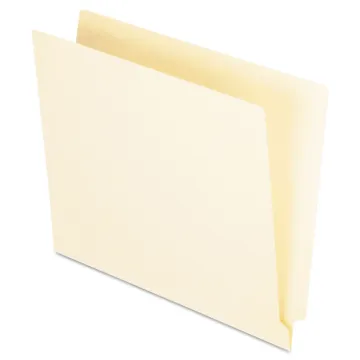 Manila End Tab Folders, 9.5" Front, 1-Ply Straight Tabs, Letter Size, 100/Box