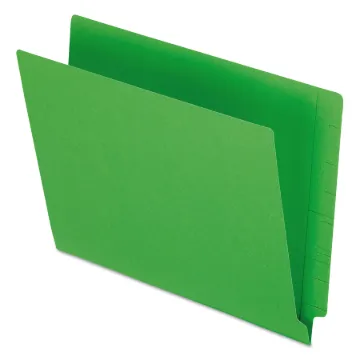 Colored End Tab Folders with Reinforced 2-Ply Straight Cut Tabs, Letter Size, Green, 100/Box