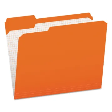 Double-Ply Reinforced Top Tab Colored File Folders, 1/3-Cut Tabs, Letter Size, Orange, 100/Box