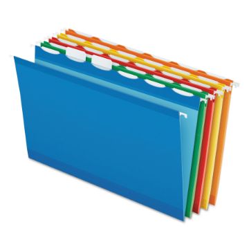Ready-Tab Colored Reinforced Hanging Folders, Legal Size, 1/6-Cut Tab, Assorted, 25/Box