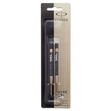 Refill for Parker Retractable Gel Ink Roller Ball Pens, Medium Point, Black Ink, 2/Pack
