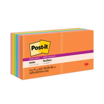 Pads in Rio de Janeiro Colors, 3 x 3, 90-Sheet Pads, 12/Pack